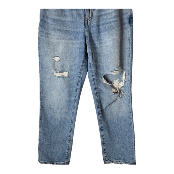 J Crew Jeans Women 24 Petite Blue Medium Wash Distressed Slouchy Boyfriend - Picture 6 of 13